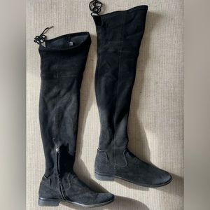 Over the knee suede black boots